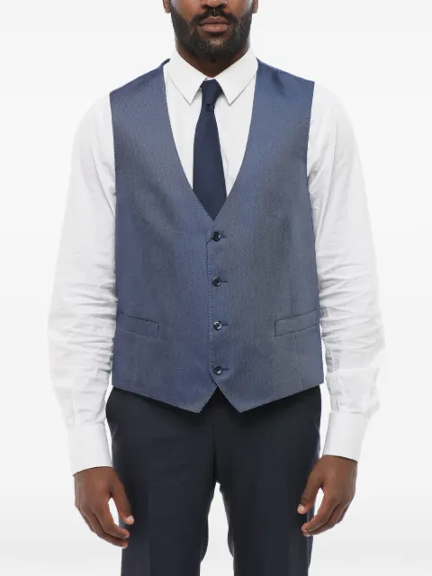 Corneliani textured-finish silk waistcoat
