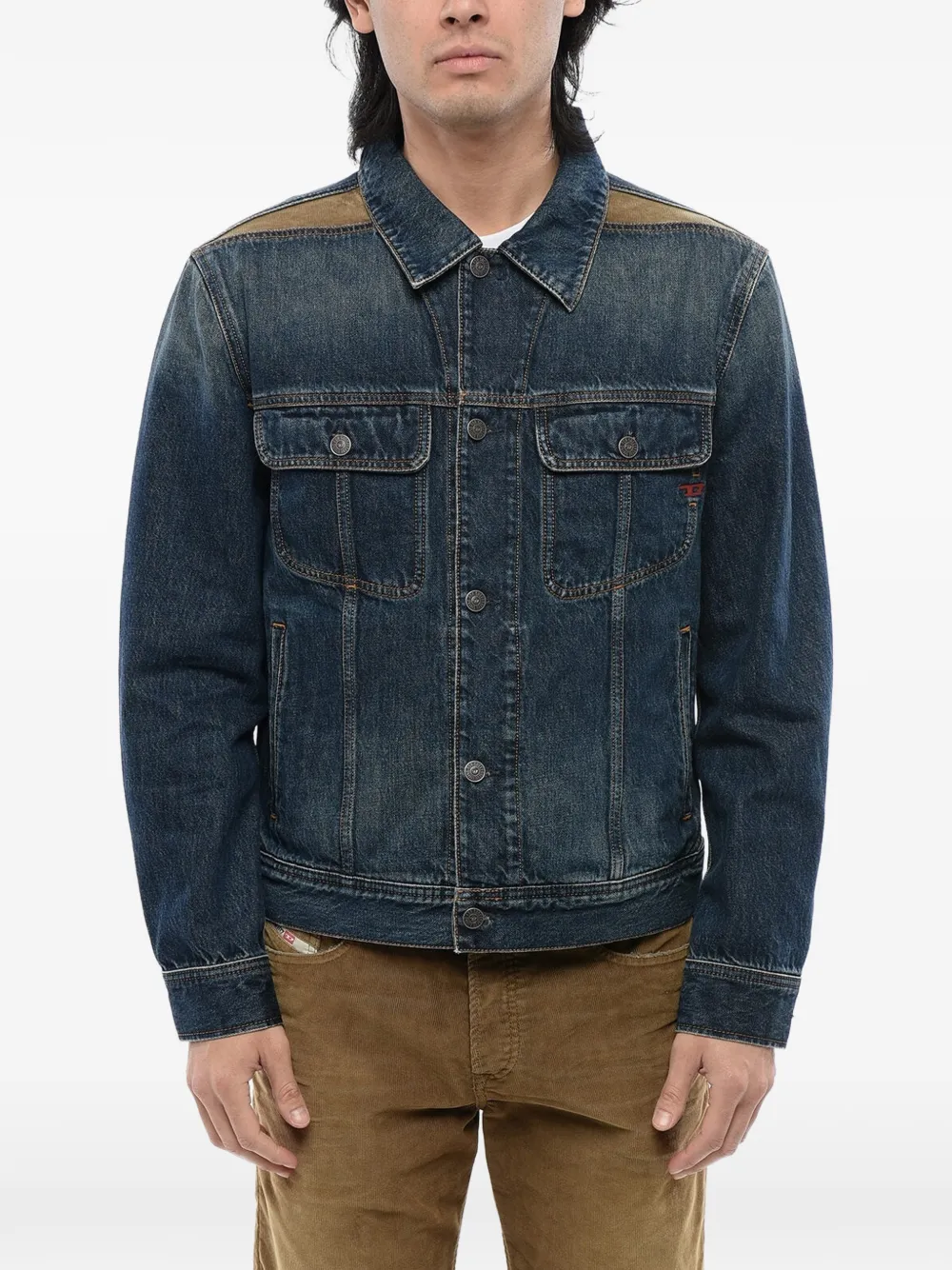 Diesel D-barcy Denim Jacket In 블루