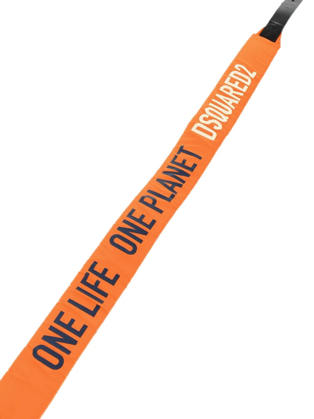 DSQUARED2 logo-print leather-trim belt Oranje