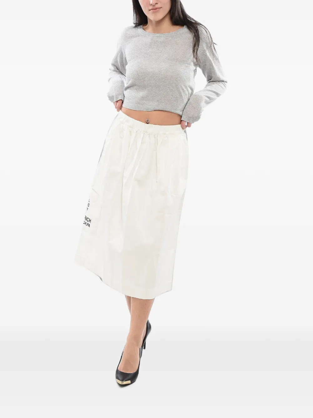 Woolrich text-print midi skirt Beige