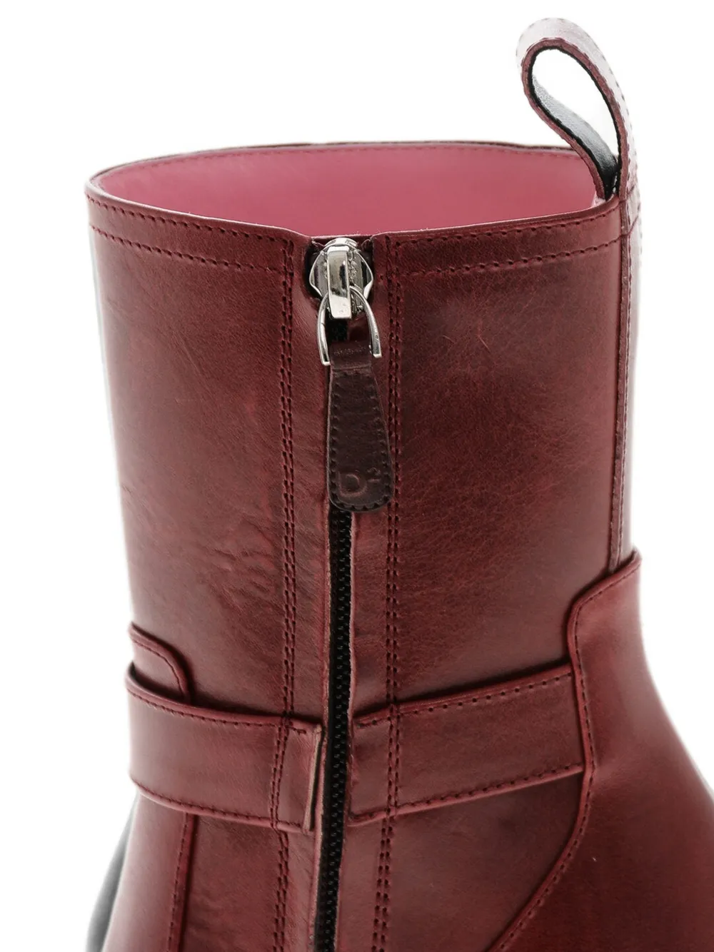 DSQUARED2 My Dust buckle-strap pointed-toe ankle boots Rood