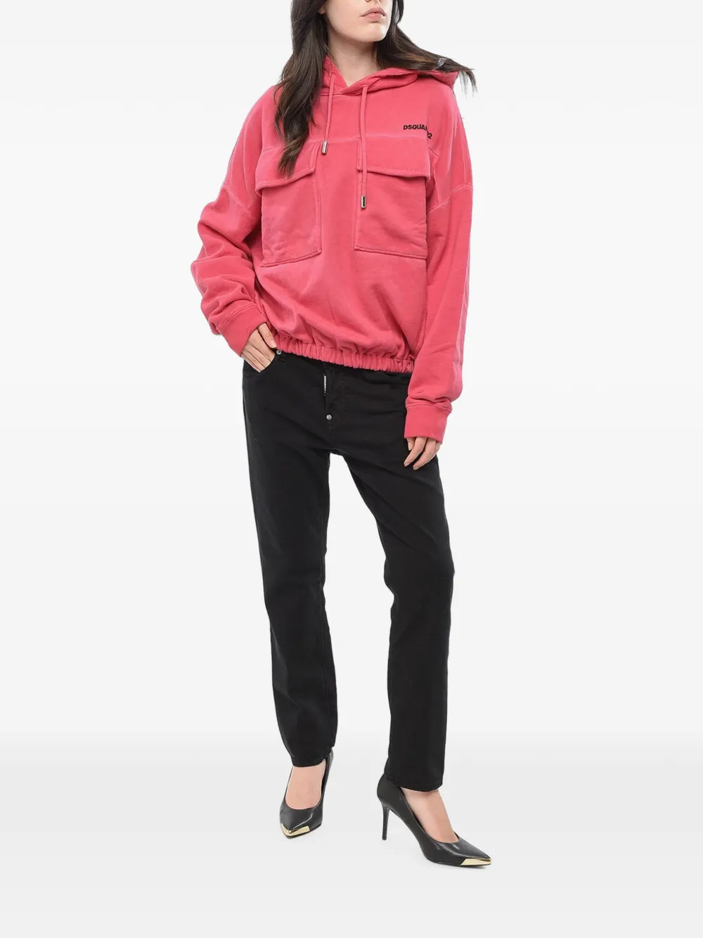 DSQUARED2 logo-print hoodie Roze
