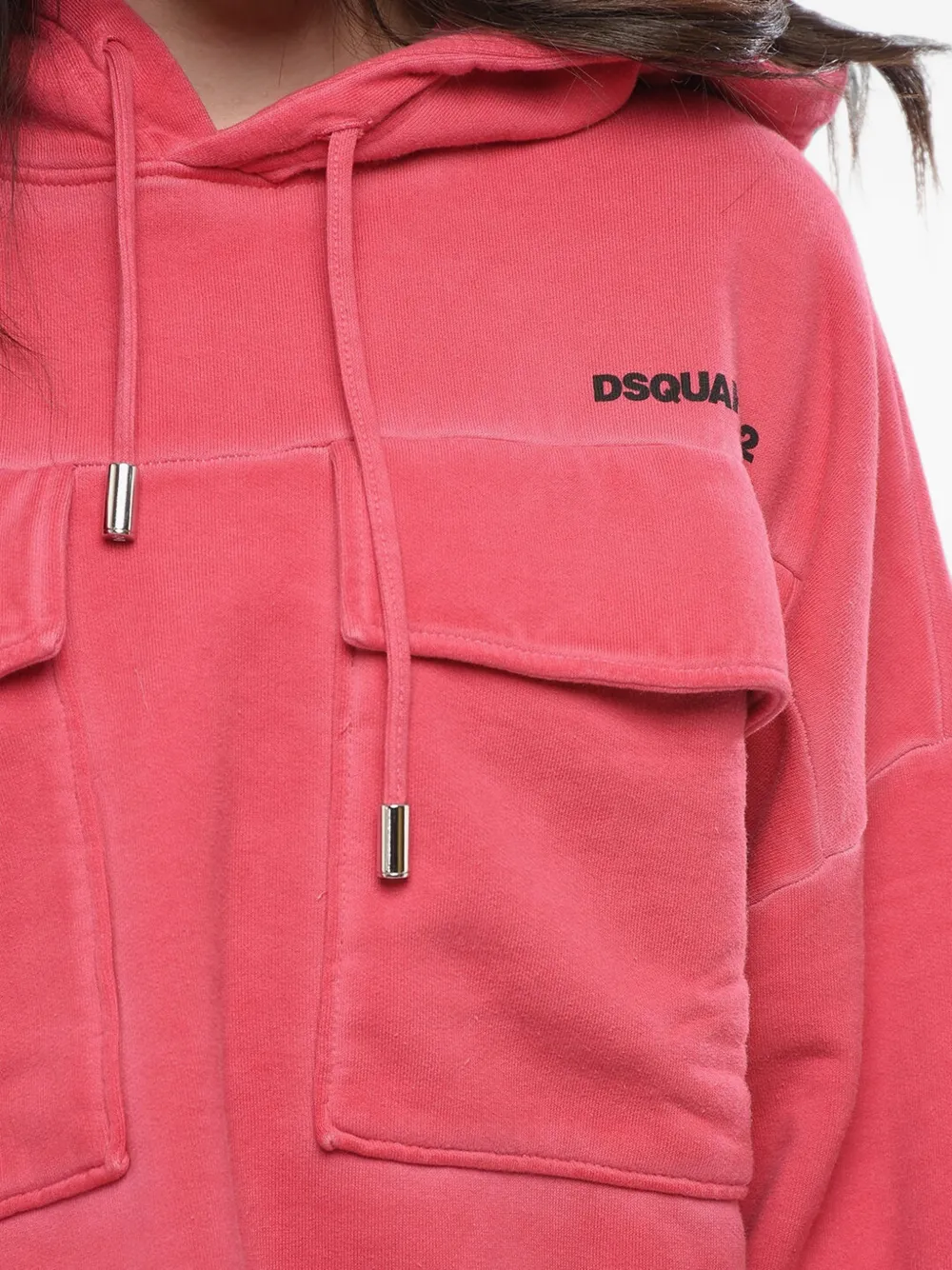 DSQUARED2 logo-print hoodie Roze
