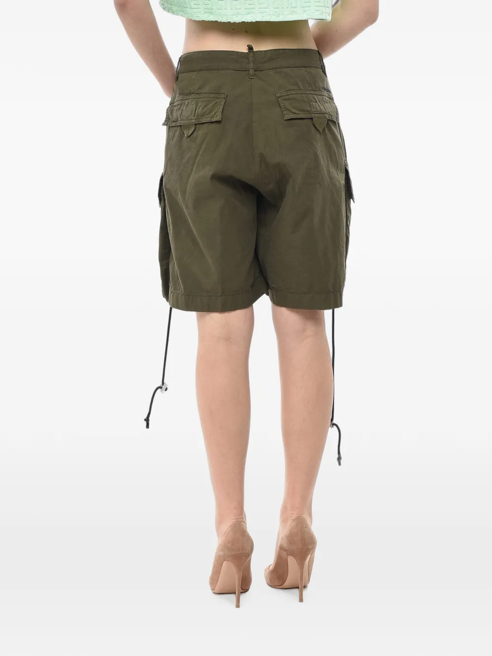 Dsquared2 Drawstring Cargo Shorts In Green