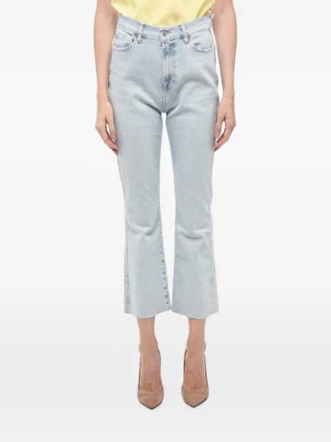 Seven raw-hem flared-leg cropped jeans