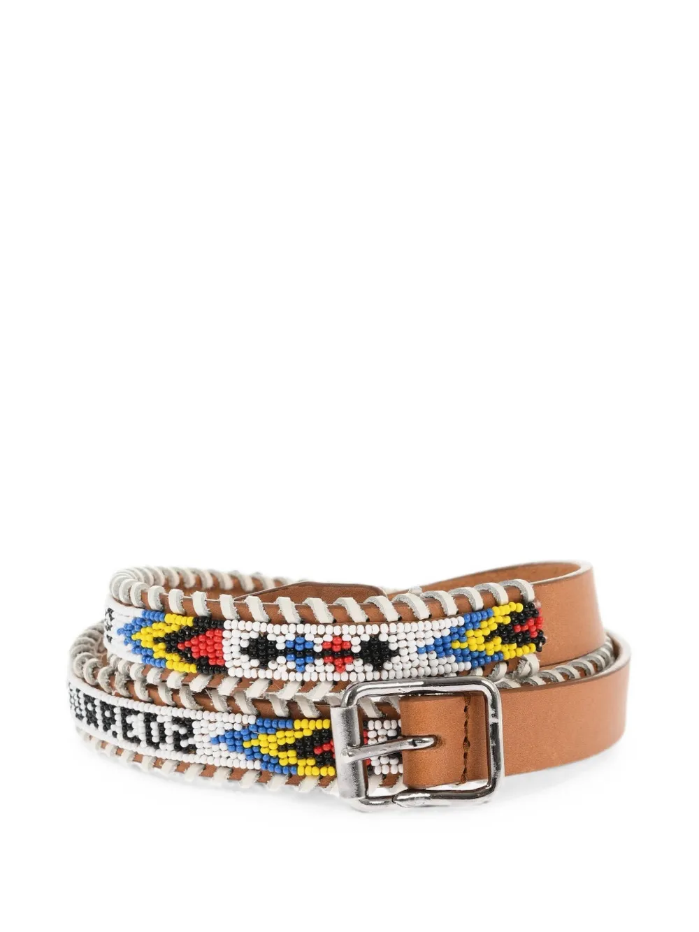 DSQUARED2 bead-embellished leather belt - Braun