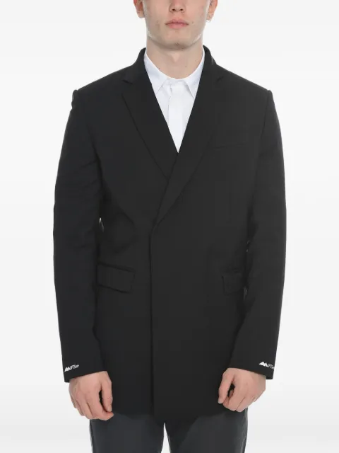 MSFTSrep double-breasted logo-print blazer