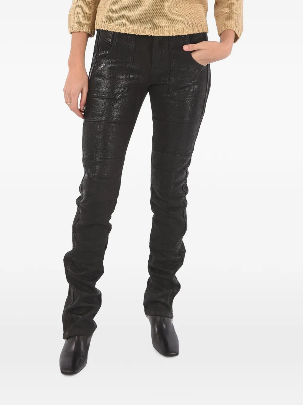 Diesel coated biker trousers - Schwarz