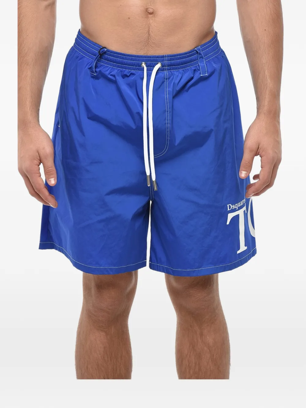 DSQUARED2 logo-print drawstring swim shorts - Blau