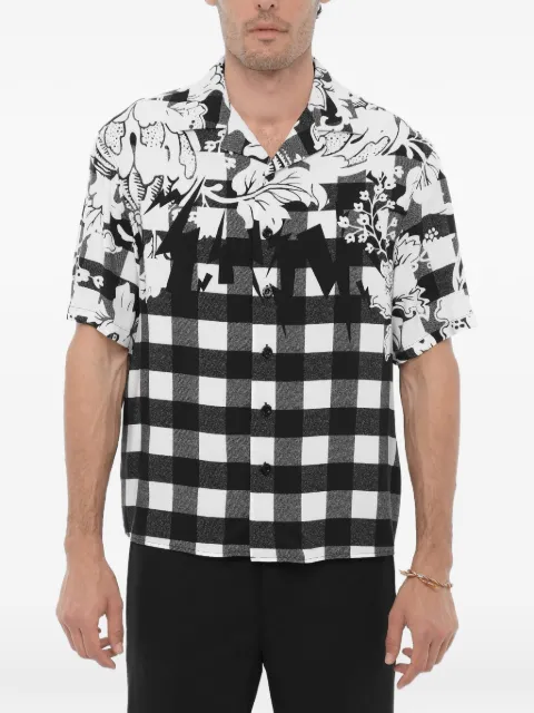 Neil Barrett checked floral-print shirt