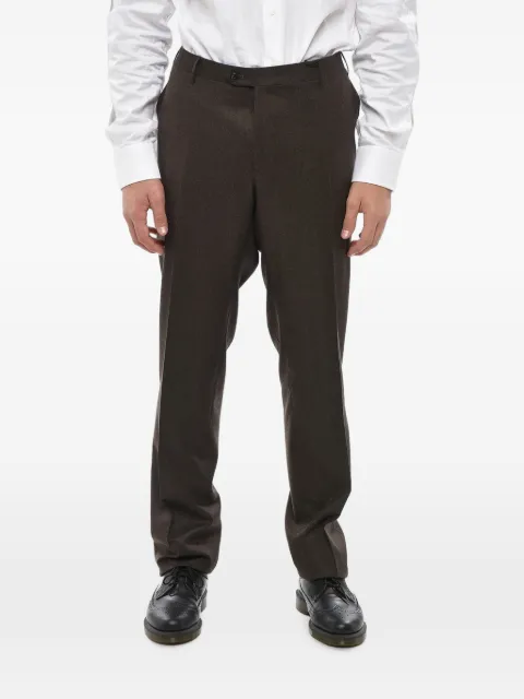 Corneliani scalloped-hem virgin-wool trousers