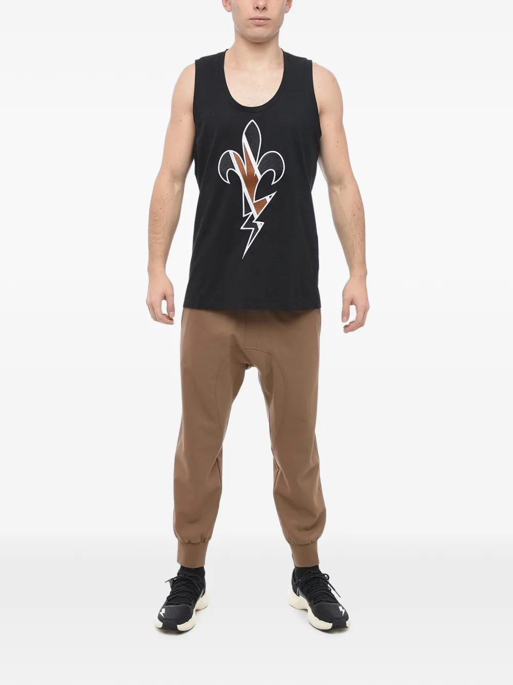 Neil Barrett Fleur-de-Thunder tanktop met borduurwerk Zwart