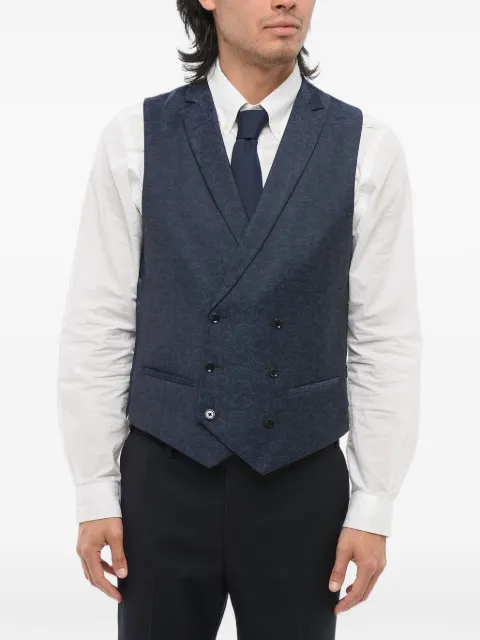 Corneliani double-breasted patterned waistcoat