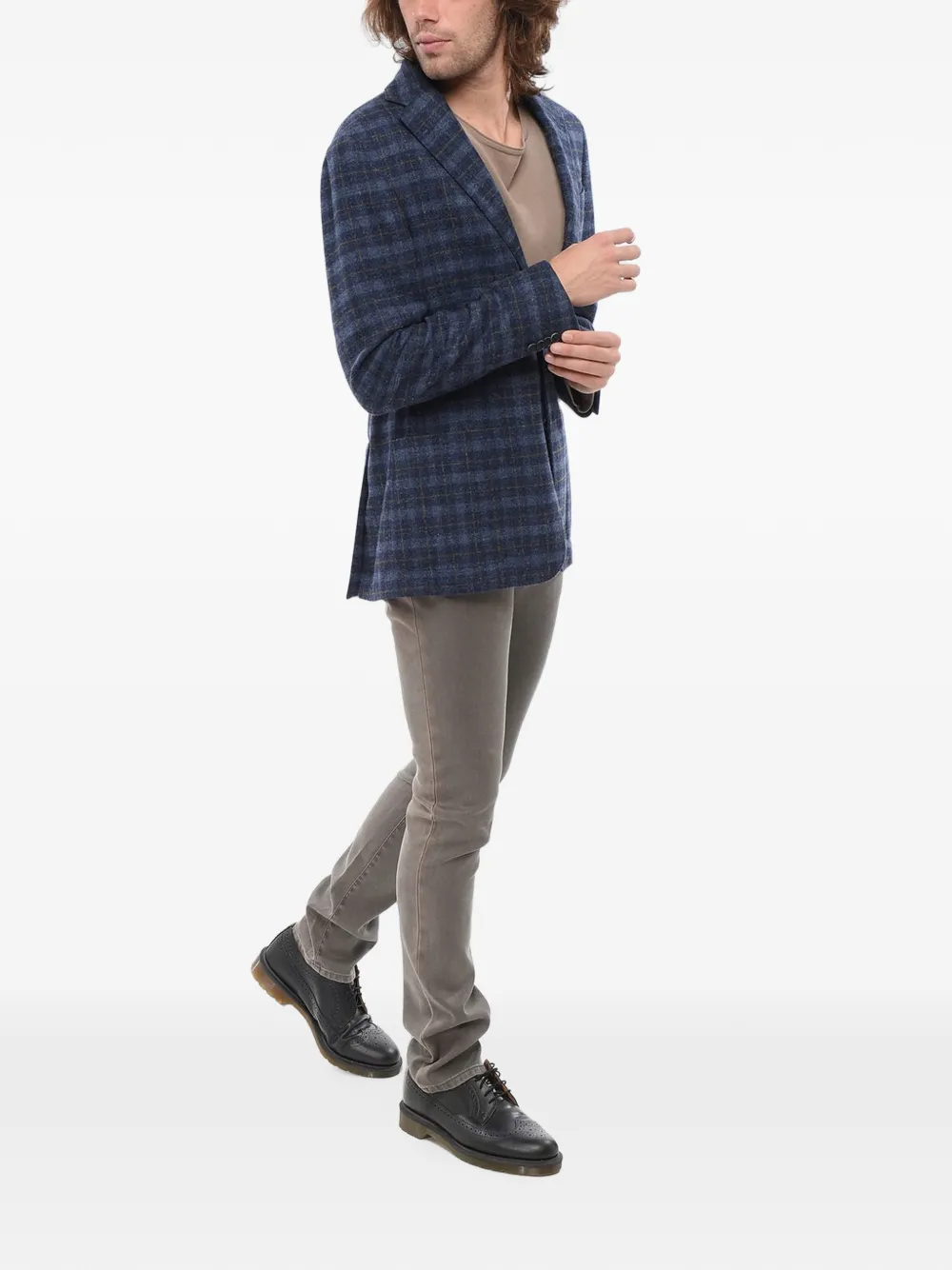 Corneliani Nino Danieli Checked Blazer In Blue
