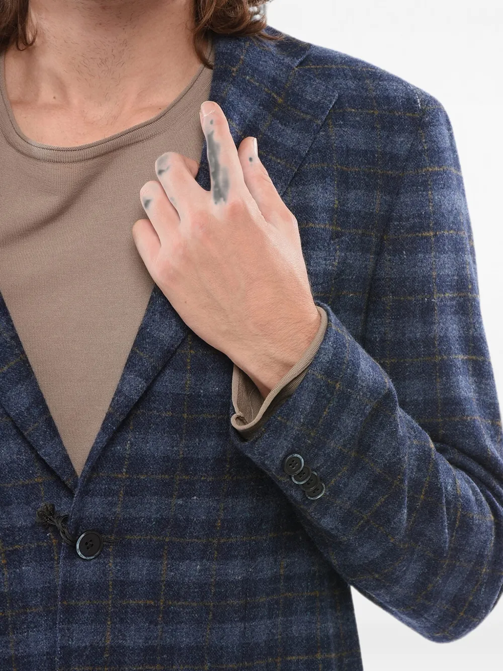 Corneliani Nino Danieli Checked Blazer In Blue