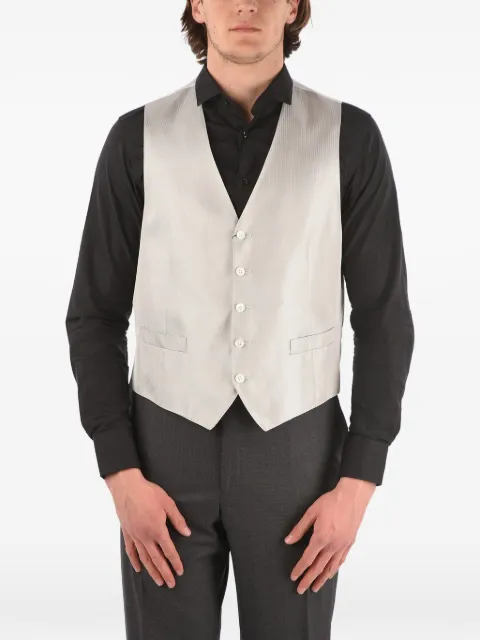 Corneliani herringbone-pattern silk waistcoat