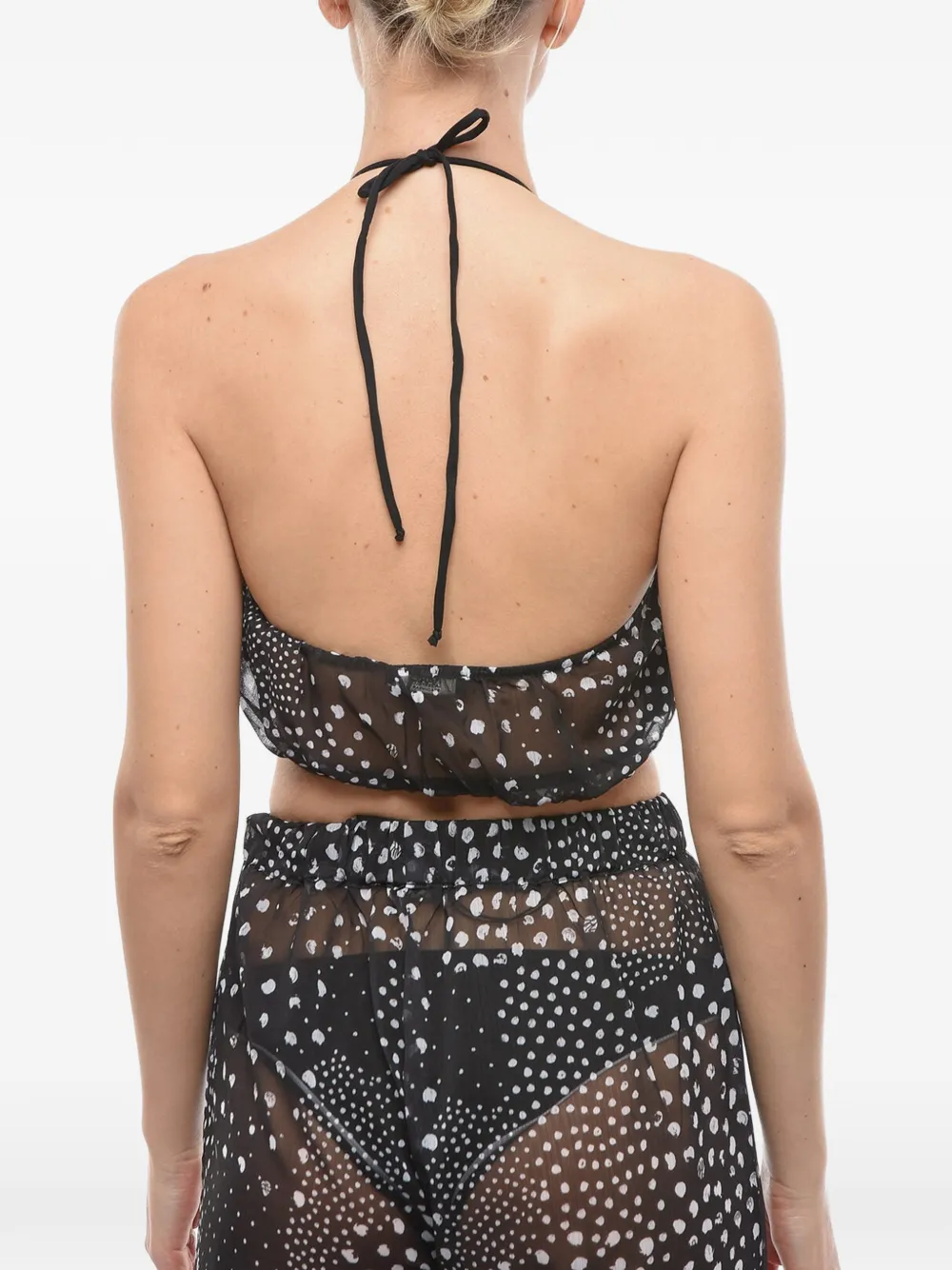 Karl Lagerfeld Haltertop met logoprint Zwart