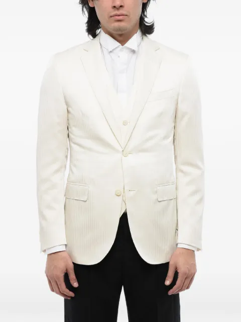 Corneliani herringbone single-breasted blazer