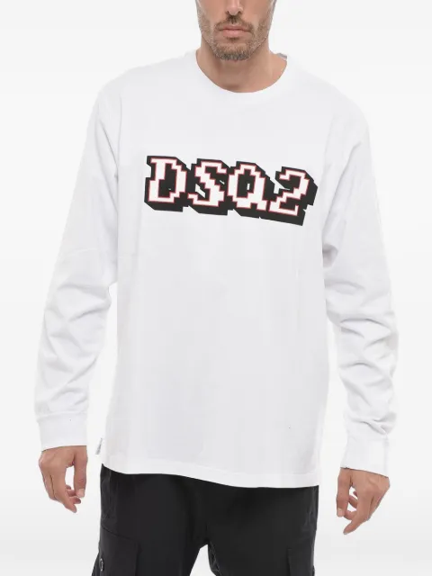DSQUARED2 playera manga larga con logo estampado