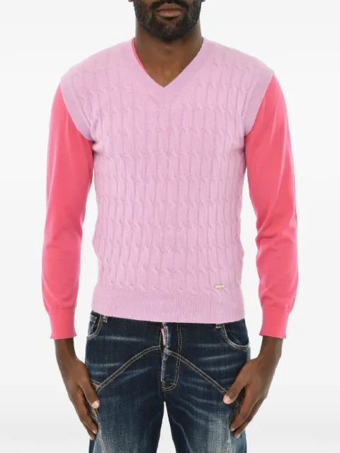 DSQUARED2 cable-knit V-neck vest