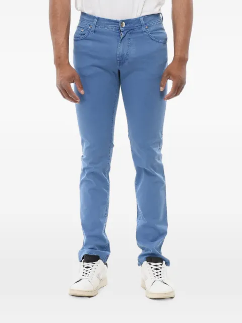 Corneliani embroidered cotton jeans