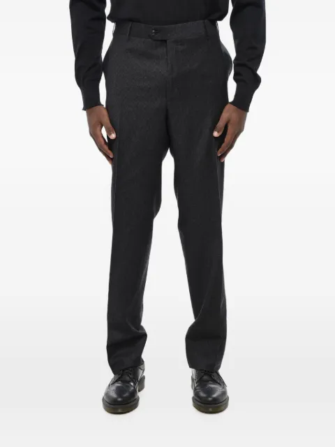 Corneliani checked flat-front trousers