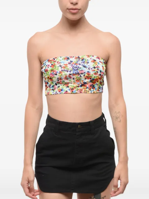 DSQUARED2 floral-print cropped top