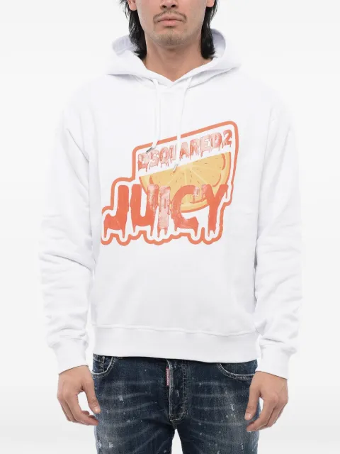DSQUARED2 logo-print brushed hoodie