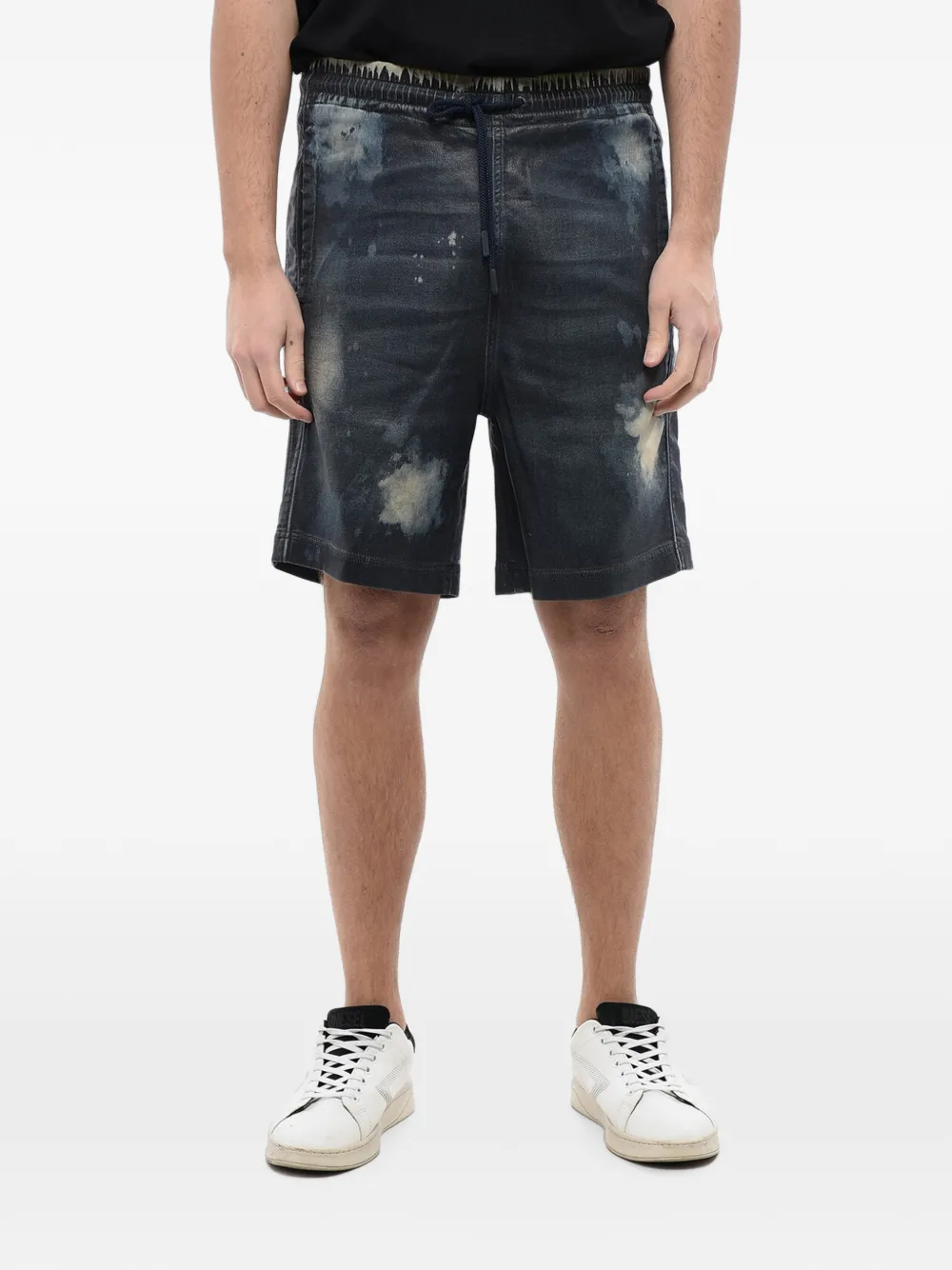 Diesel acid-wash effect track shorts - Blau