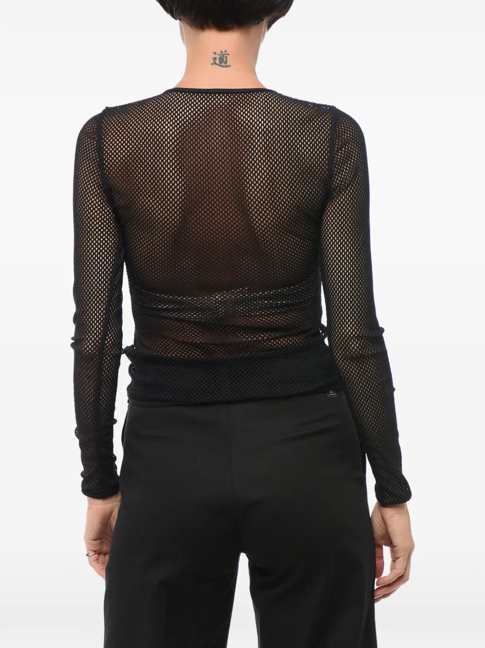 DSQUARED2 long-sleeve mesh T-shirt Zwart