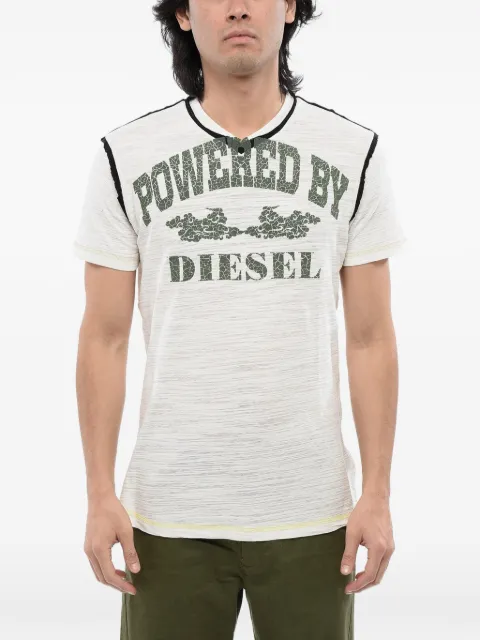 Diesel camiseta con logo estampado de algodón flameado