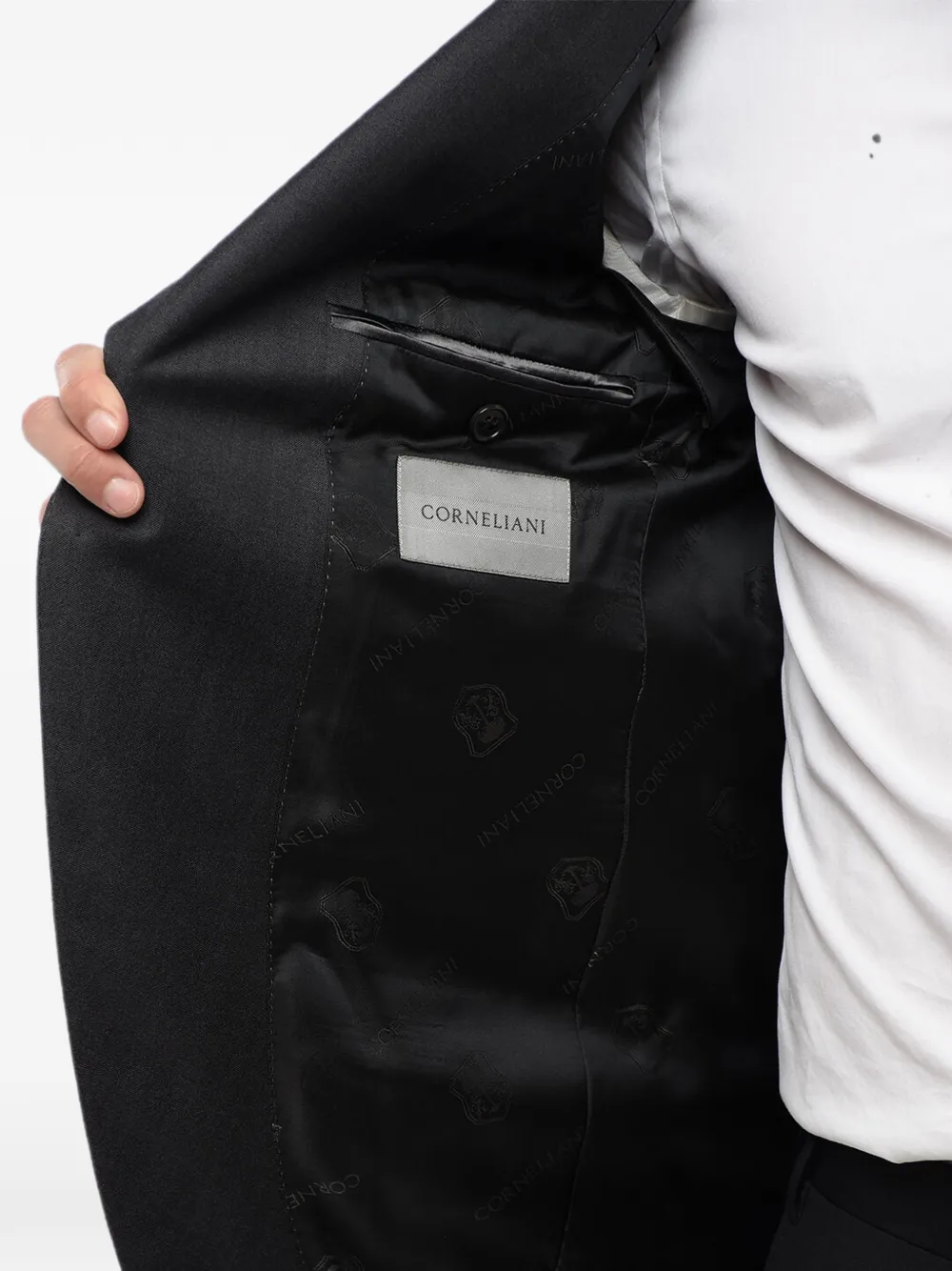 Corneliani Academy peak-lapel blazer Grijs