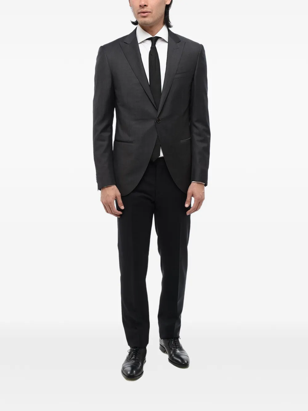 Corneliani Academy peak-lapel blazer Grijs