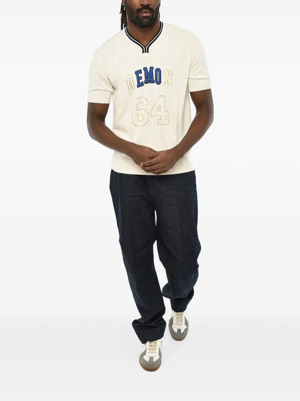 DSQUARED2 short-sleeve V-neck sweater Wit