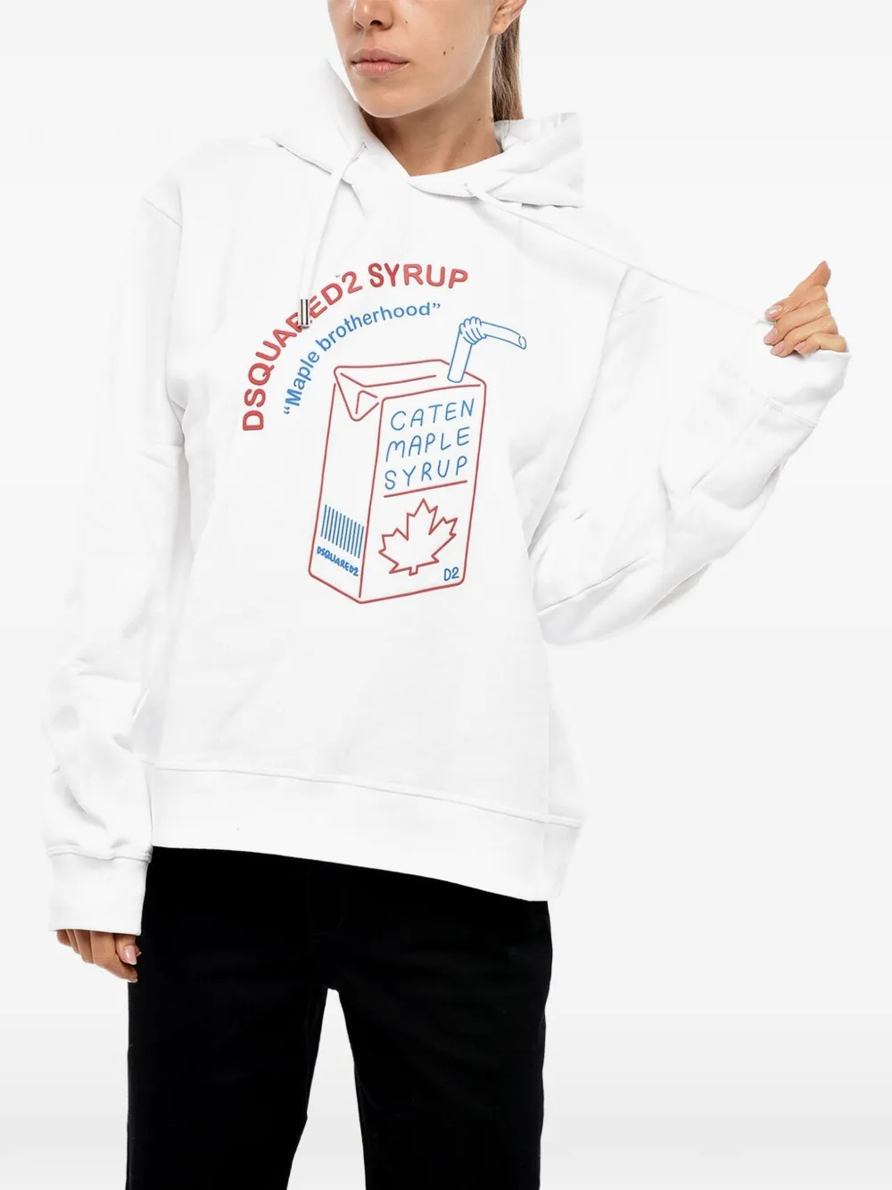 DSQUARED2 logo-print hoodie - Weiß