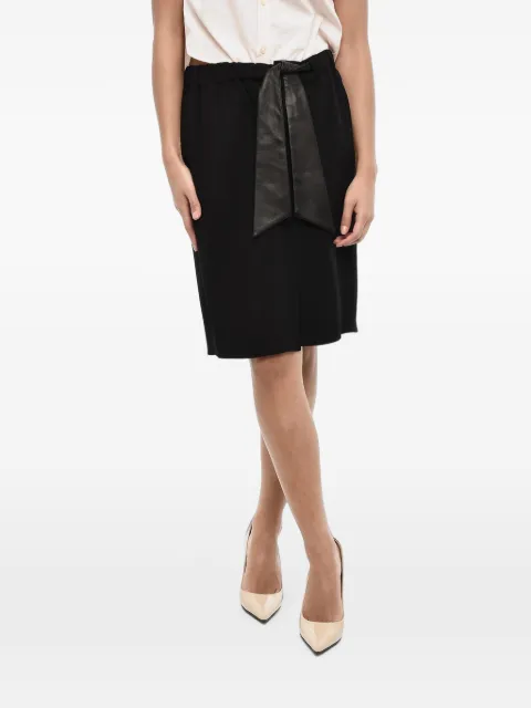 DSQUARED2 jupe mi-longue fendue à ceinture en cuir