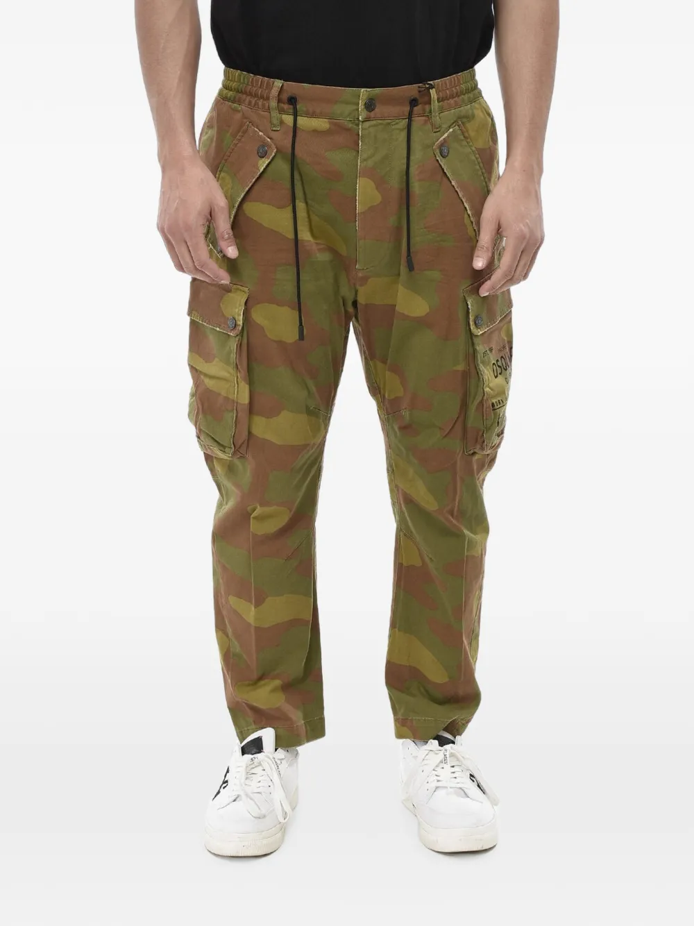DSQUARED2 camouflage-print cargo pants - Grün