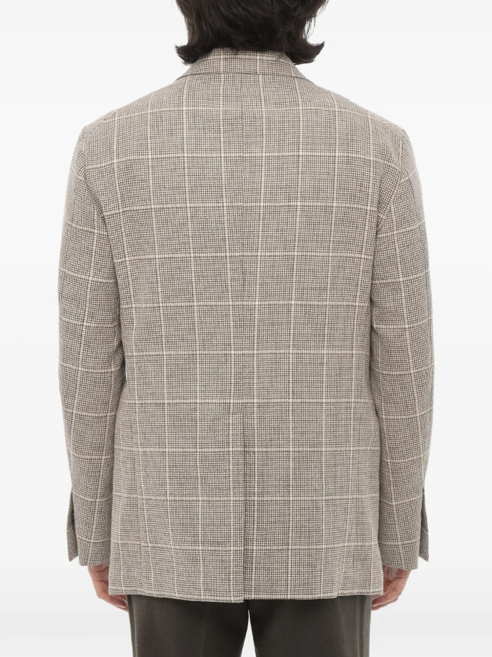 Corneliani Checked Single-breasted Circle Blazer In Neutrals