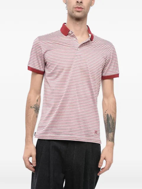 Corneliani striped short-sleeve cotton polo shirt