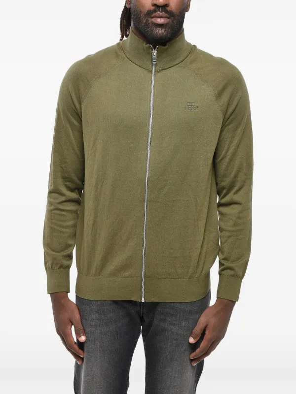 Diesel long-sleeve zip-fastening Cardigan | Green | FARFETCH