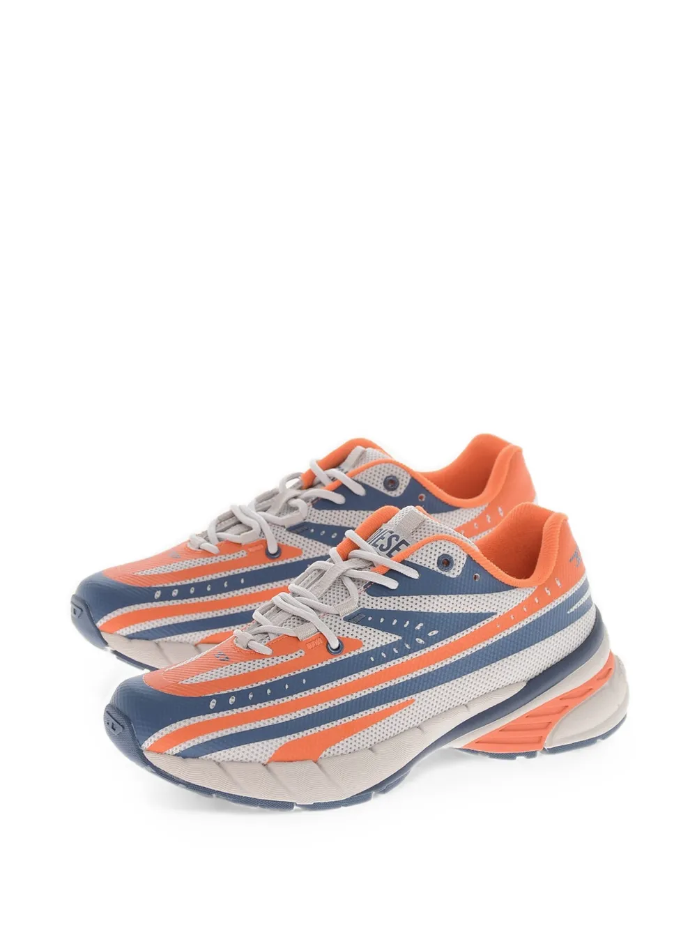 Diesel D-Airspeed striped lace-up sneakers Oranje