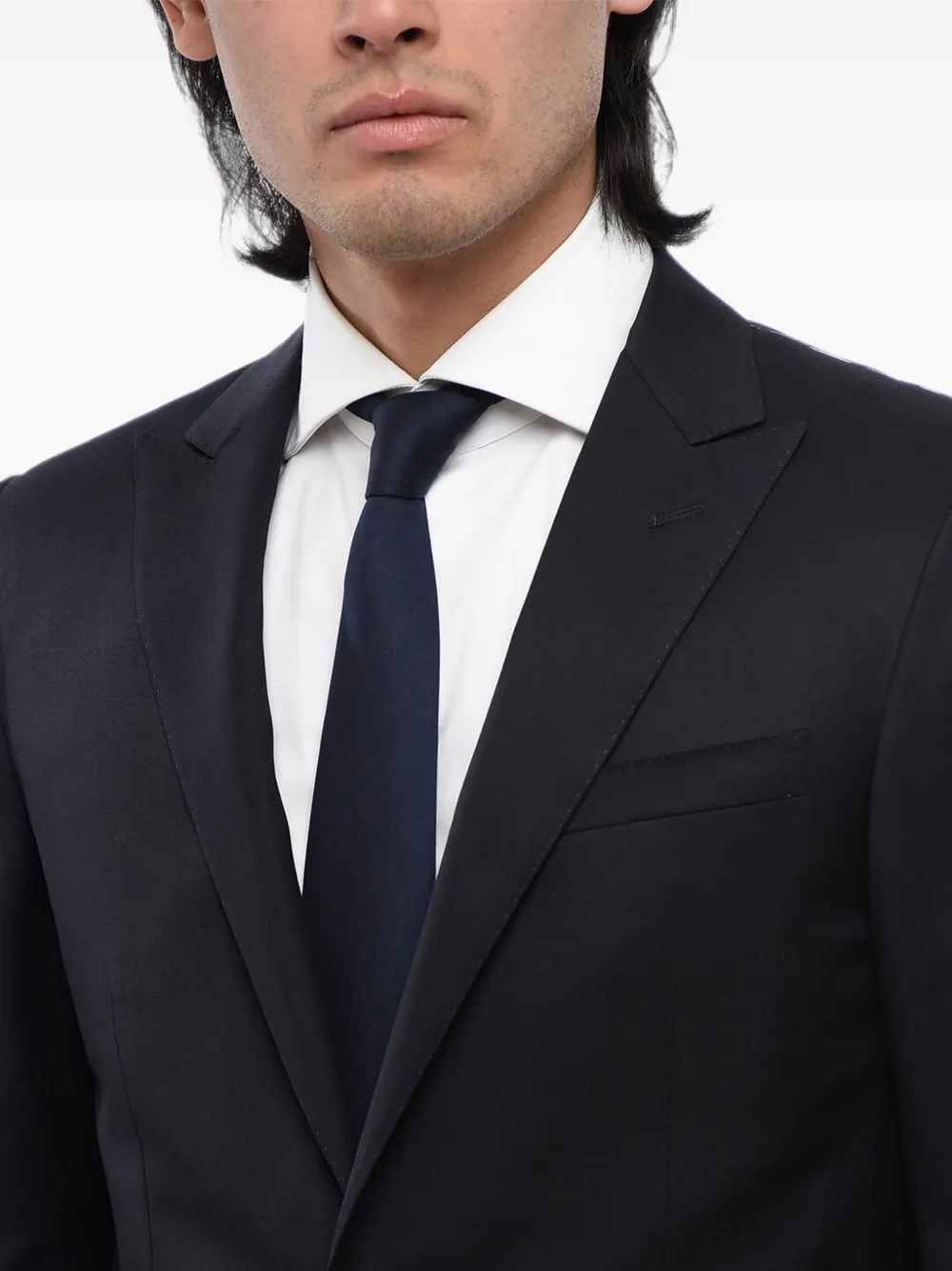 Corneliani peak-lapel single-breasted jacket Blauw