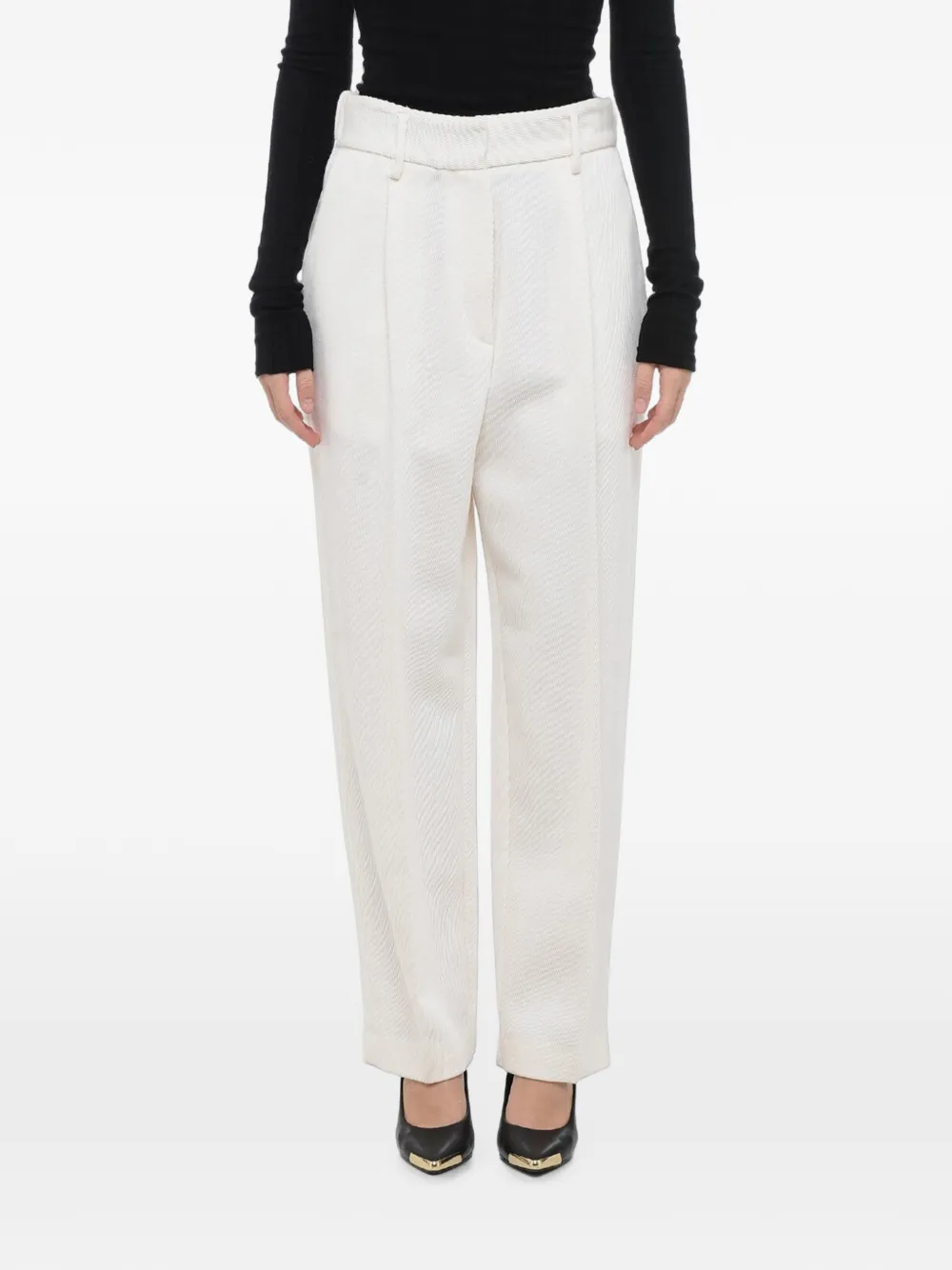 Forte Forte pleated-front tailored trousers - Neutrals