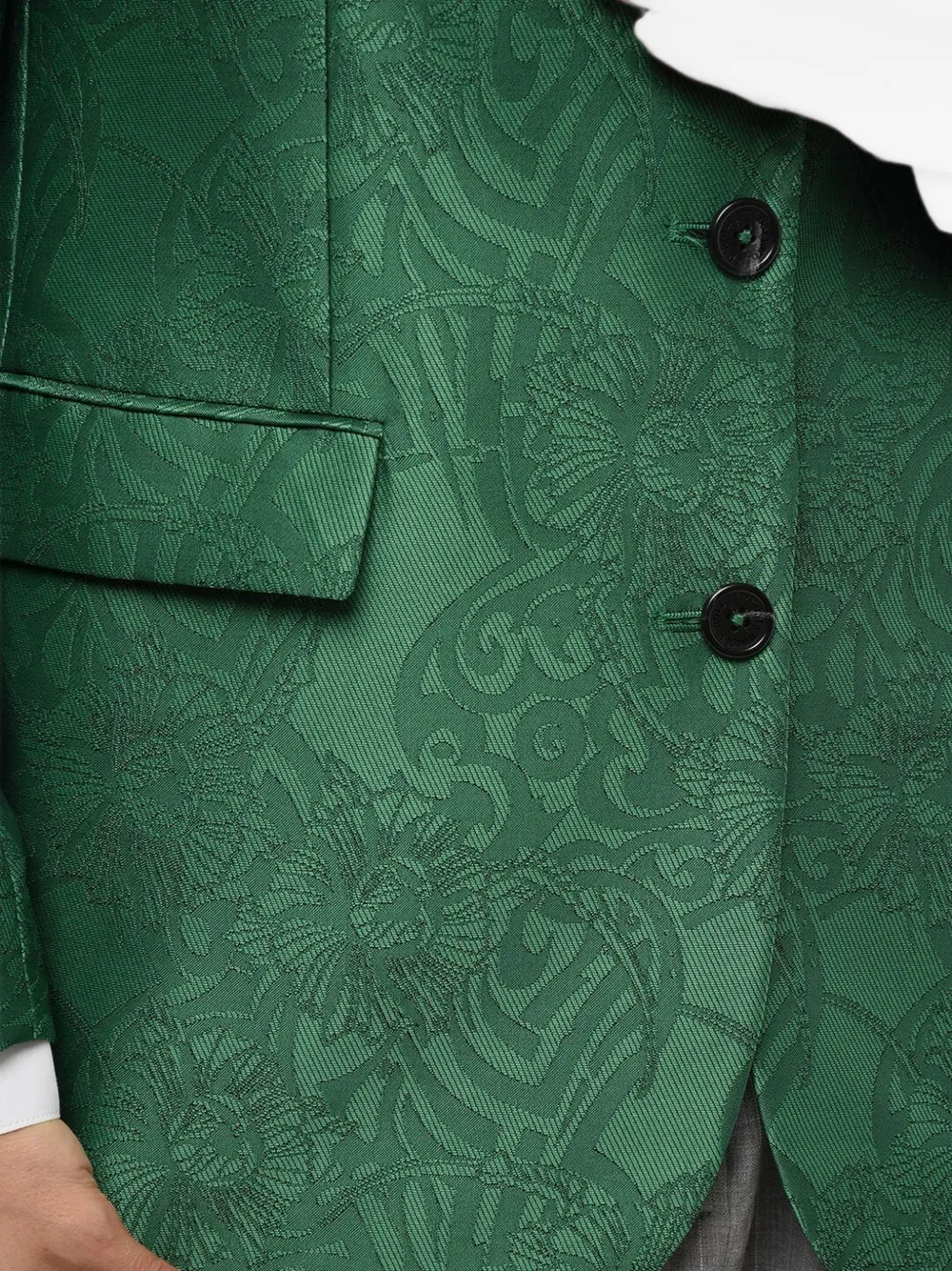 John Richmond embroidered peak-lapel blazer Groen