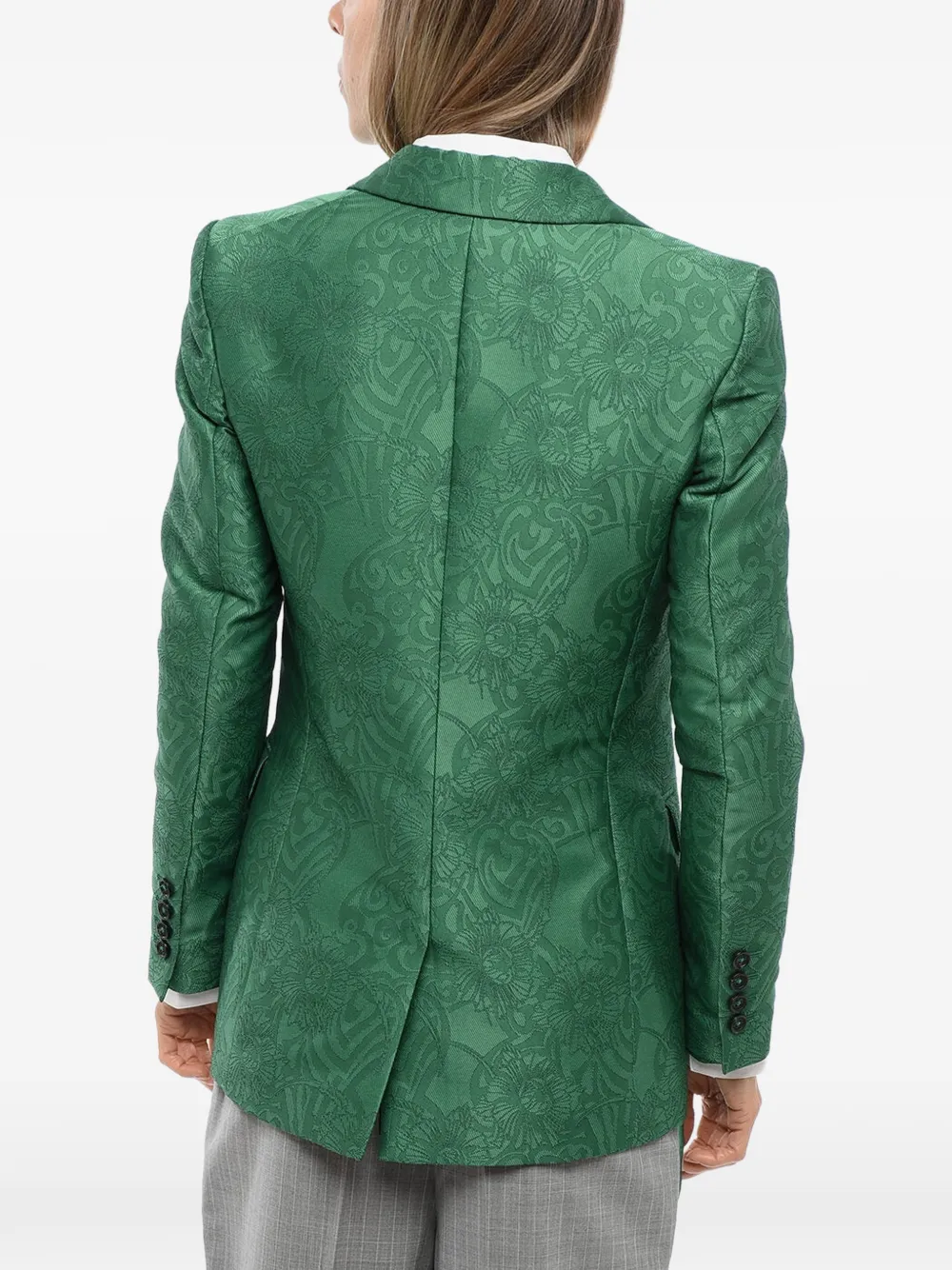 John Richmond embroidered peak-lapel blazer Groen