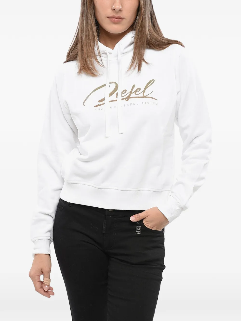 Diesel F-Reggy logo-print hoodie - Weiß
