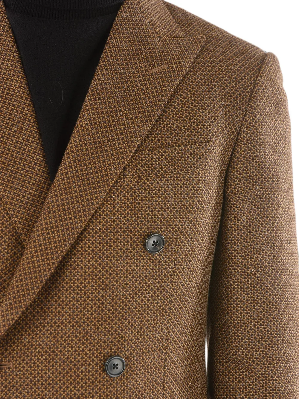 Corneliani double-breasted hopsack-pattern jacket Bruin