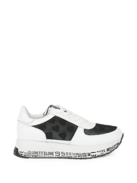 Moschino mesh-panel leather sneakers