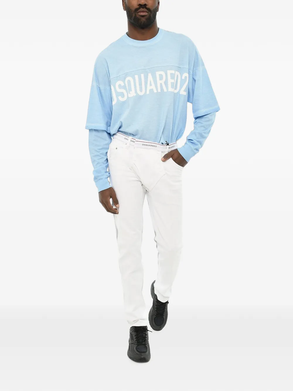 DSQUARED2 elasticated-waist jeans | Regular-Fit & Straight Leg Pants | Image 2
