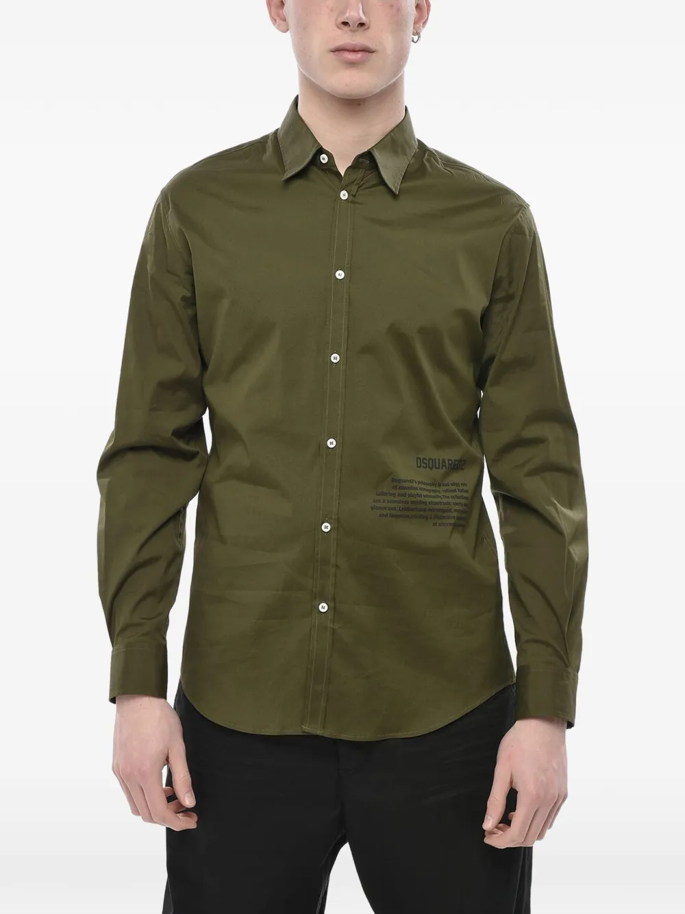 DSQUARED2 logo-print long-sleeve shirt - Grün